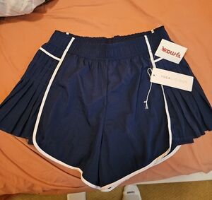 Yogalicious Navy Athletic Shorts with White Piping